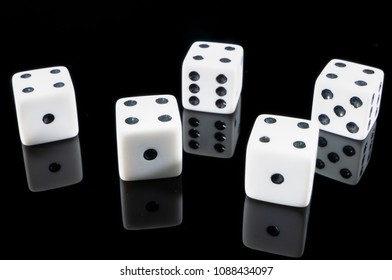 Static Set Five Dice Reflections Primary Stock Photo 1088434097 ...