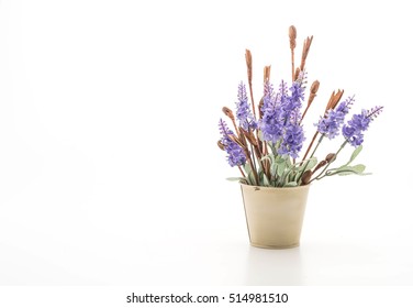statice and caspia flower in vase on the table - Shutterstock ID 514981510