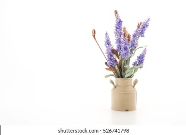 statice and caspia flower in vase on the table - Shutterstock ID 526741798