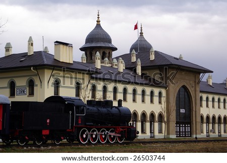Station Edirne end steam engine in Turkey