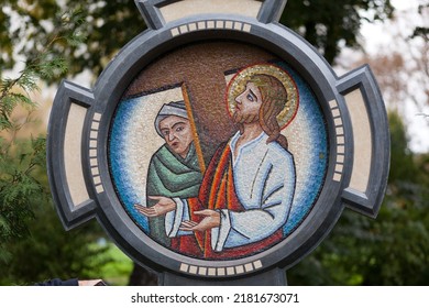 Station II: Jesus accepts his cross. Jesus Mosaic Art