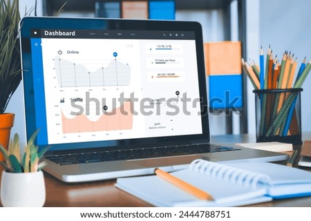 Statistic Histogram Information Marketing Report Concept