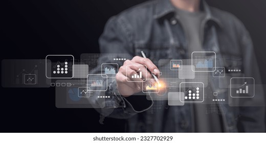 statistical analyst using calculator to calculate and read reports, graphs and charts, business statistics ,Analysis and improvement of corporate strategy ,analytics connected to large databases