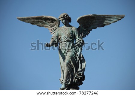 statue of an angel in central park