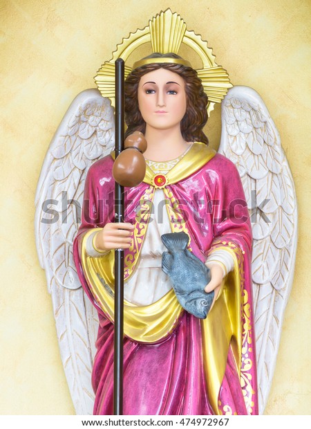 Statue Archangel St Raphael Stock Photo (Edit Now) 474972967