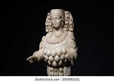 Statue Of Artemis Of Ephesus On Black Background