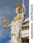 statue of athena in front of the austrian parliament in vienna in austria