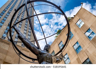 The Statue of Atlas in front of the Rockefeller Center in New York City