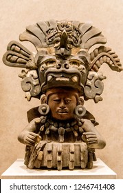 Statue Of Aztec God Carved In Stone