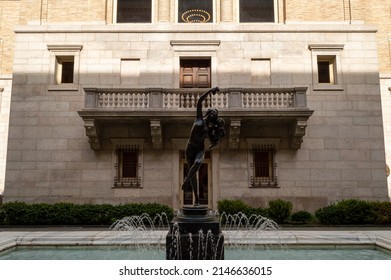 Statue In The Boston Public Library