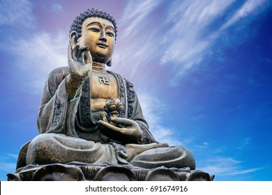 Statue of Buddha in sky background Giant Buddha Statue 