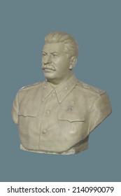 Statue, Bust Of The Dictator Stalin On An Isolated Background. 