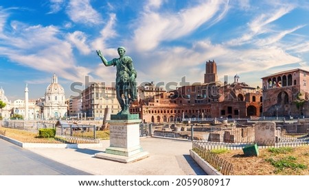 The Statue of Caesar by the Trajan's Market, Rome, Italy
