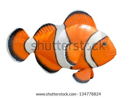 Statue of cartoon fish nemo orange color