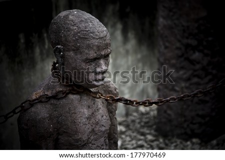 Statue of a child slave in Zanzibar.