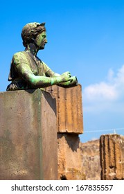 Statue Of Diana With Columns In Pompeii