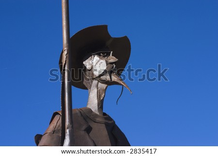 A statue of Don Quixote of La Mancha, in the state of Albacete, Spain
