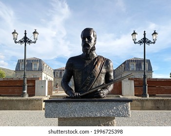 Statue Of The Duke Of Alba In Front Of His Palace, In Piedrahita, Spain.