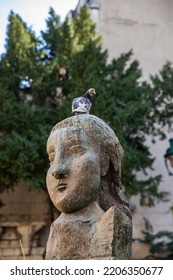 Statue Of The Ex-wife Of Picasso In The Center Of Paris, Close-up.