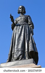 Statue Of The Famous Nurse Florence Nightingale In London.