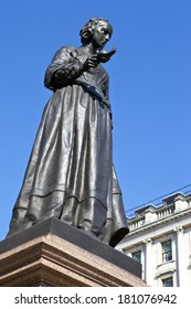 Statue Of The Famous Nurse Florence Nightingale In London.