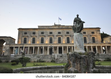 Statue Of Frederick Adam And Behind It Gallery Of Asian Art On Corfu