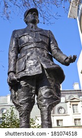 Statue Of General Charles De Gaulle Situated In Carlton Gardens In London.