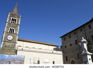 The Statue Of Giovanni Pierluigi Da Palestrina Look At The Cathedral Of St. Agapito