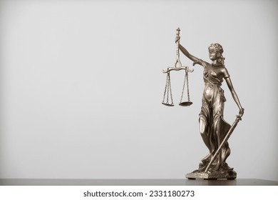 statue of god Themis Lady Justice is used as symbol of justice within law firm to demonstrate truthfulness of  facts and power to judge without prejudice. Themis Lady Justice is of justice. - Shutterstock ID 2331180273