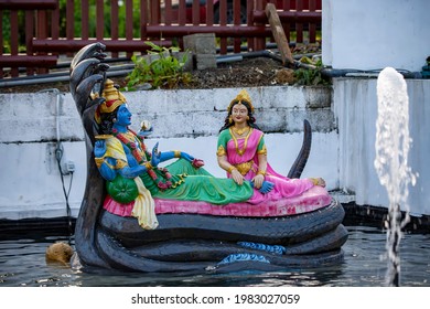 Statue Of God Vishnu With Goddess Laxmi