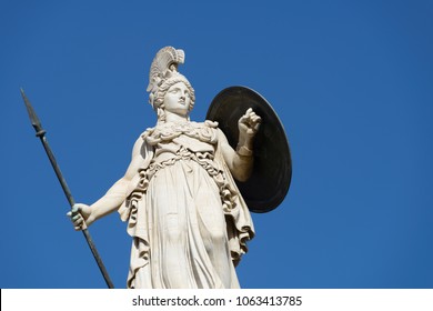 Statue of goddess Athena in the center of Athens