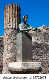 Statue Of The Goddess Diana In The Temple Of Apollo In The Ancient Pompeii