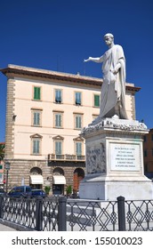 The Statue Of Grand Duke Ferdinand III On Piazza Della Republica In Livorno, Italy