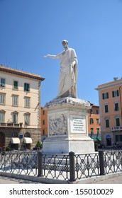 The Statue Of Grand Duke Ferdinand III On Piazza Della Republica In Livorno, Italy