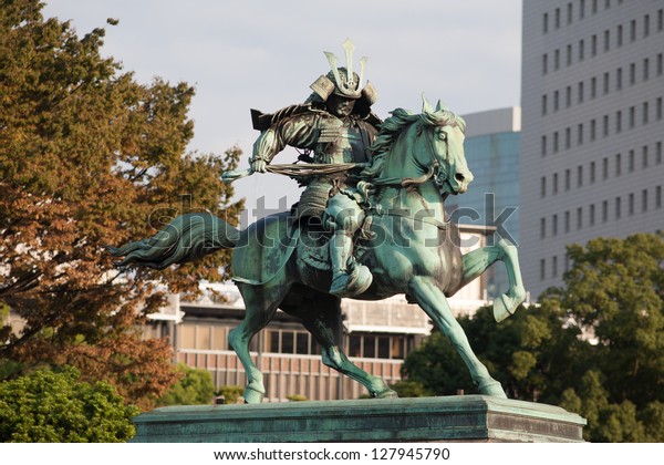 outdoor samurai statue