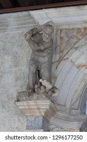 A Statue Of Heracles Killing Killing The Hydra In The Doges Palace