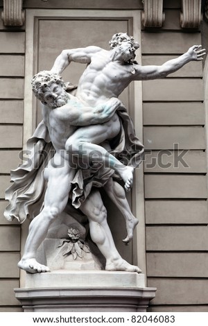 Statue of Hercules fighting Antaeus in the Hofburg Quarters, Vienna