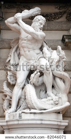 Statue of Hercules fighting the Hydra in the Hofburg Quarters, Vienna