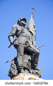 Statue Of Hernan Cortes In Medellin, Spain