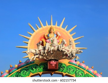 Statue of Hindu sun god Surya
