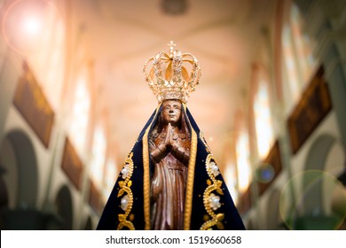 Statue Of The Image Of Our Lady Of Aparecida, Mother Of God In The Catholic Religion, Patroness Of Brazil