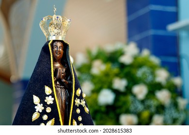 Statue of the image of Our Lady of Aparecida, mother of God, patroness of Brazil