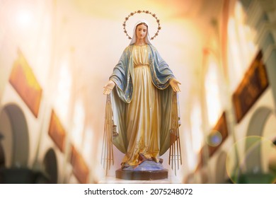 Statue of the image of Our Lady of Grace, mother of God in the Catholic religion, Virgin Mary "Nossa Senhora das Gracas" - Shutterstock ID 2075248072