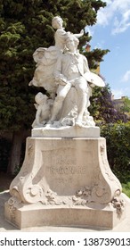 Statue Of Jean-Honore Fragonard (famous French Painter And Printmaker) In Village Of Grasse, Provence, France