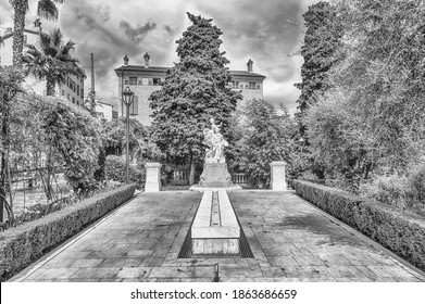 Statue Of Jean-Honore Fragonard (famous French Painter And Printmaker) In The Town Of Grasse, Cote D'Azur, France