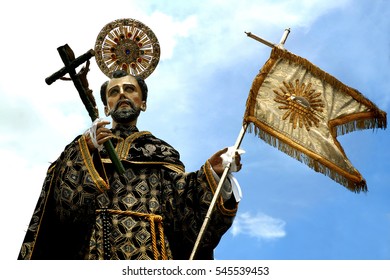 Statue Of Jesus During A Religious Procession