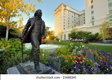 Statue Of Joseph Smith Jr. On Temple Square In Salt Lake City