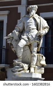 Statue Of Juan Sebastian Elcano, A Spanish Explorer And Circumnavigator