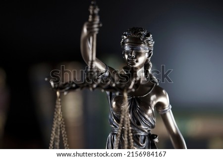 Statue of justice close up.
