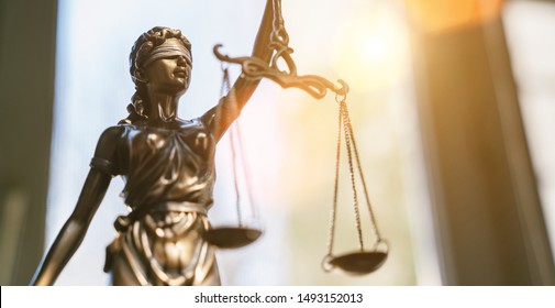The Statue of Justice - lady justice or Iustitia / Justitia the Roman goddess of Justice - Shutterstock ID 1493152013